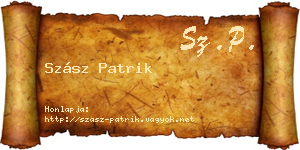Szász Patrik névjegykártya