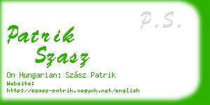 patrik szasz business card